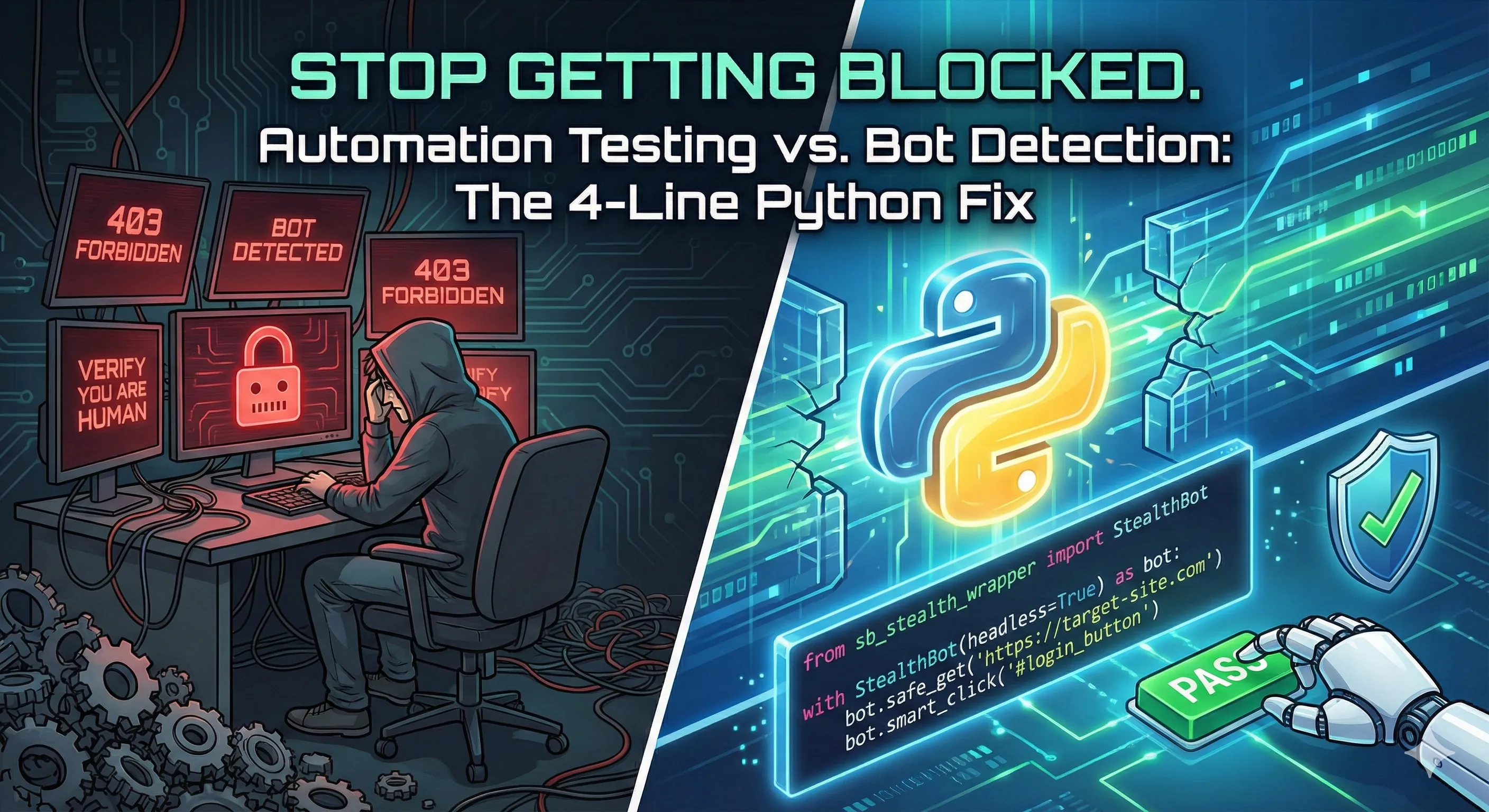 I got tired of bot detection in automation testing, so I wrote this 4-line Python fix
