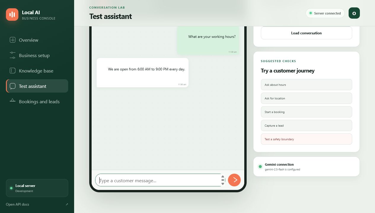 Grounded FAQ answer in the conversation lab